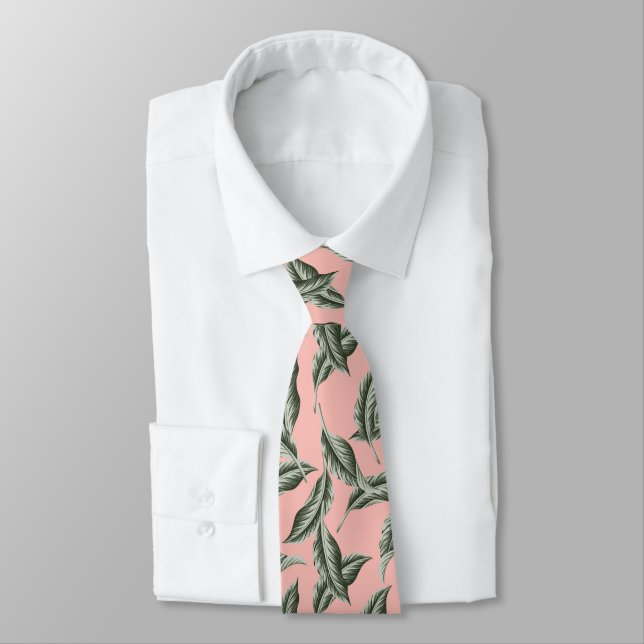 Corbata Patrón de hojas de jardín tropical (Atado)