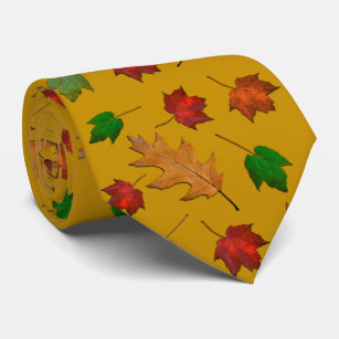 Corbata Patrón de hojas de otoño de oro