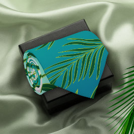 Corbata Patrón de hojas de palmeras tropicales
