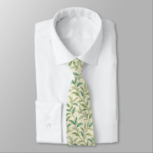 Corbata Patrón de hojas de té deorativas - Canto de cuello