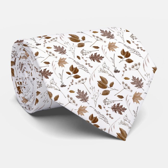 Corbata Patrón de hojas otoñales (Enrollado)