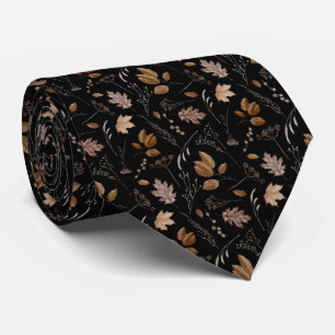 Corbata Patrón de hojas otoñales