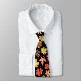 Corbata Patrón de hojas otoñales coloridas de acuarela