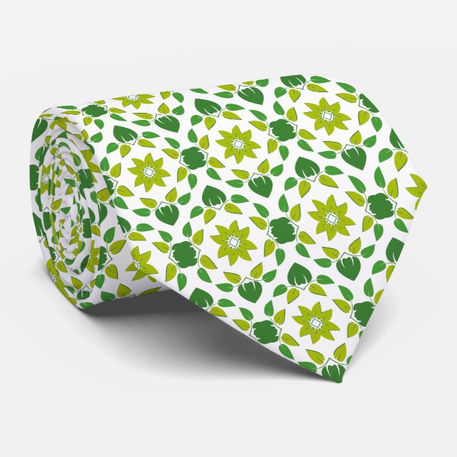 Corbata Patrón De Hojas, Patrón De Hojas, Hojas Verdes (Enrollado)