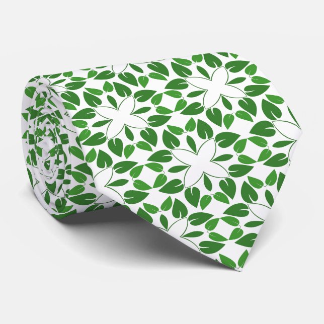 Corbata Patrón De Hojas, Patrón De Hojas, Hojas Verdes (Enrollado)