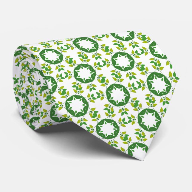 Corbata Patrón De Hojas, Patrón De Hojas, Hojas Verdes (Enrollado)