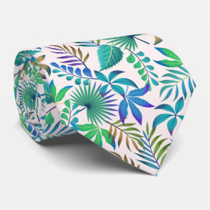 Corbata Patrón de hojas tropicales