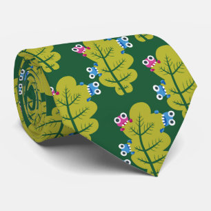 Corbata Patrón de hojas verdes Personalizados Bugs Diversi
