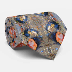 Corbata Patrón de Hojas y Conchas Marinas, II