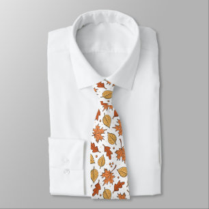 Corbata Patrón de hojas y maíz otoñales