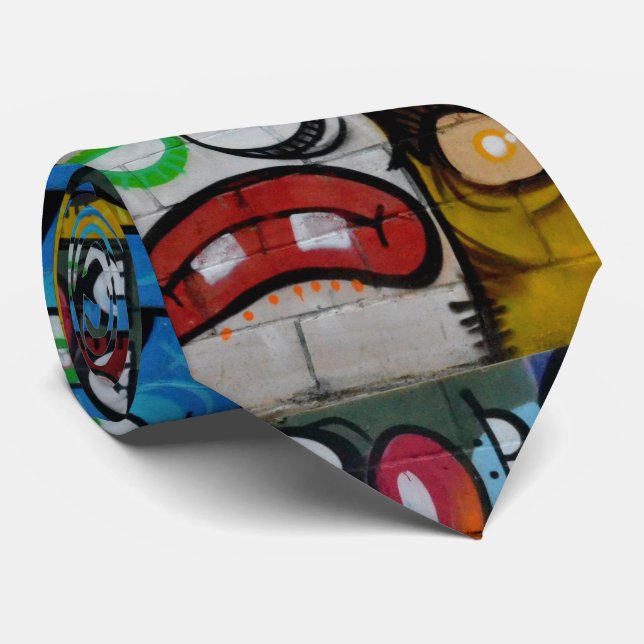 Corbata Patrón de hombre callejero de dibujos animados urb (Enrollado)