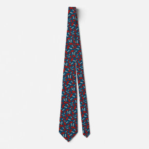 Corbata Patrón de hongos de Amanita en hongos azules