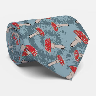 Corbata Patrón de hongos de hongos de hongos rojos