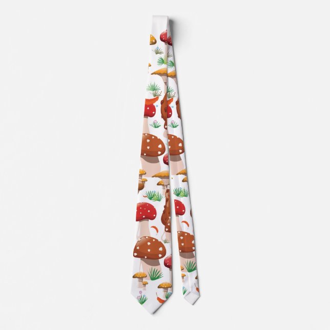 Corbata Patrón de Hongos Lindos (Anverso)