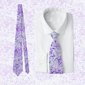 Corbata Patrón de horangea grandiosa en lavanda, floral