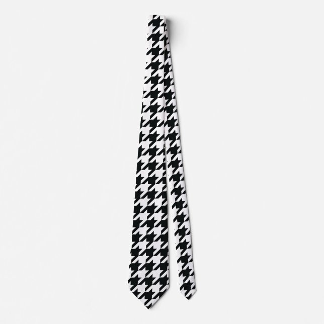 Corbata Patrón de Houndstap Blanco negro (Anverso)