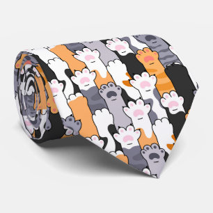 Corbata Patrón de Huellas de Gato