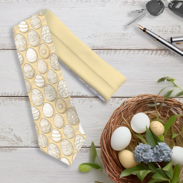 Corbata Patrón de Huevos de Pascua Decorado D1096 Amarillo (Subido por el creador)
