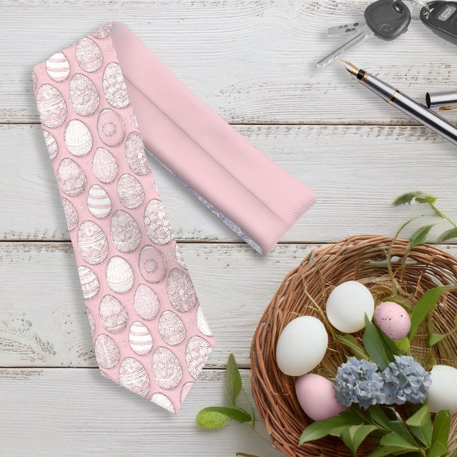Corbata Patrón de Huevos de Pascua Decorados ID1096 Rosa (Subido por el creador)