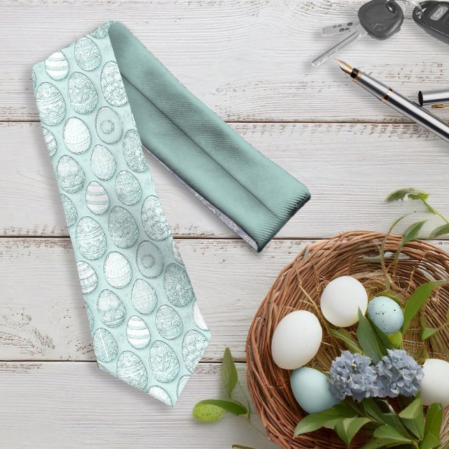 Corbata Patrón de Huevos de Pascua Decorados Mint ID1096 (Subido por el creador)