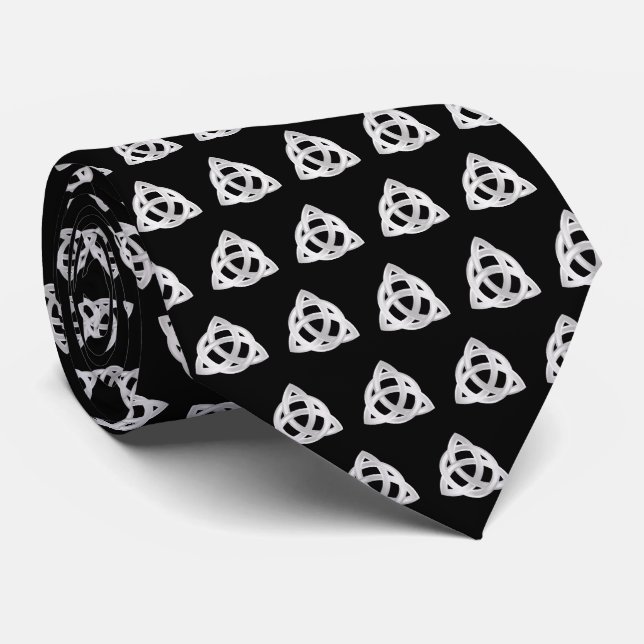 Corbata Patrón de icono de plata del juego de triquetra ce (Enrollado)