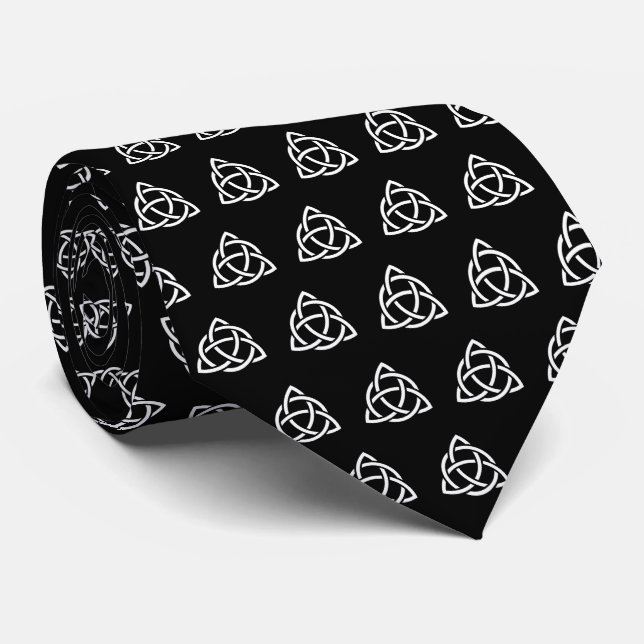 Corbata Patrón de iconos blancos del juego de triquetra ce (Enrollado)