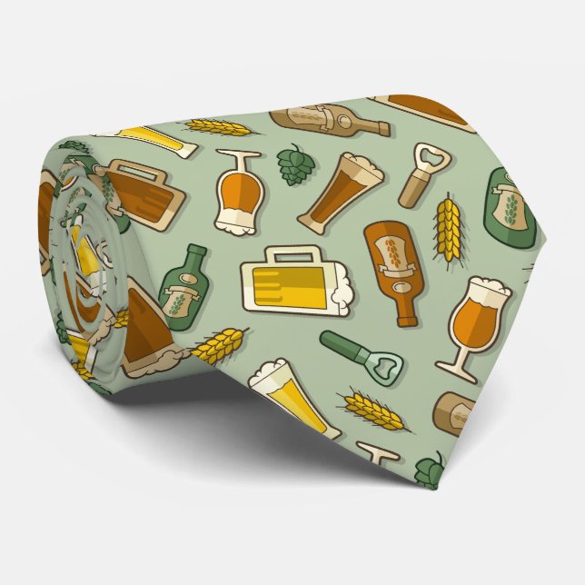 Corbata Patrón de Iconos de Cerveza (Enrollado)