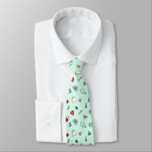Corbata Patrón de iconos médicos curados
