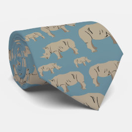Corbata Patrón de Ilustracion rinoceronte