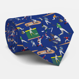 Corbata Patrón de Ilustraciones de los jugadores de béis