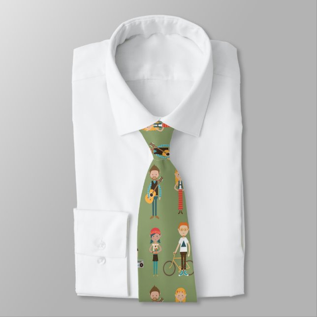 Corbata Patrón de Ilustraciones de personas con Personaliz (Atado)