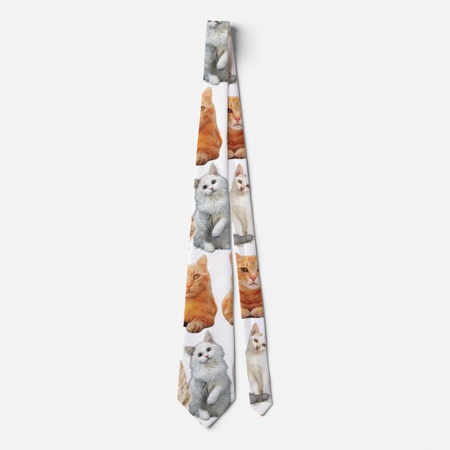 Corbata Patrón de impresión de gatos 01x4 (Anverso)