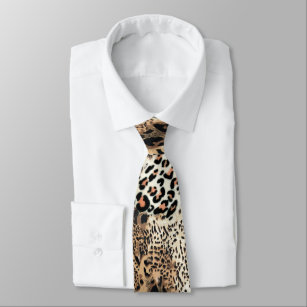 Corbata Patrón de impresión de leopardo animal moderno en 