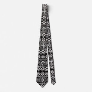 Corbata Patrón de Isla de Navidades blancos y negros