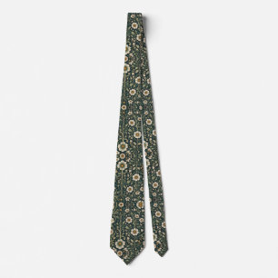 Corbata Patrón de jardín de margaritas vintage