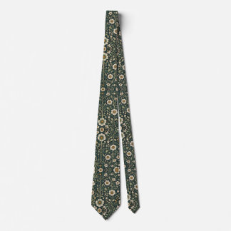Corbata Patrón de jardín de margaritas vintage