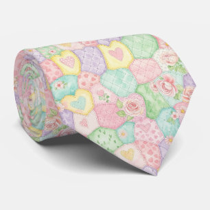 Corbata Patrón de jardín de rosas pastel