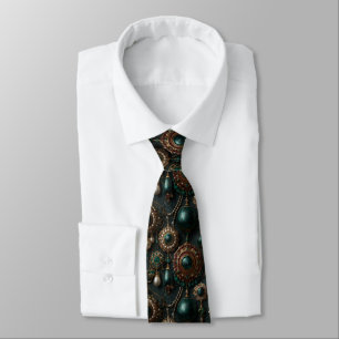 Corbata Patrón de joyería de lujo vintage de esmeralda y p