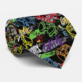 Corbata Patrón de juego de grafiti de neón