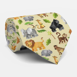 Corbata Patrón de jungla de Safari Animal Salvaje de color