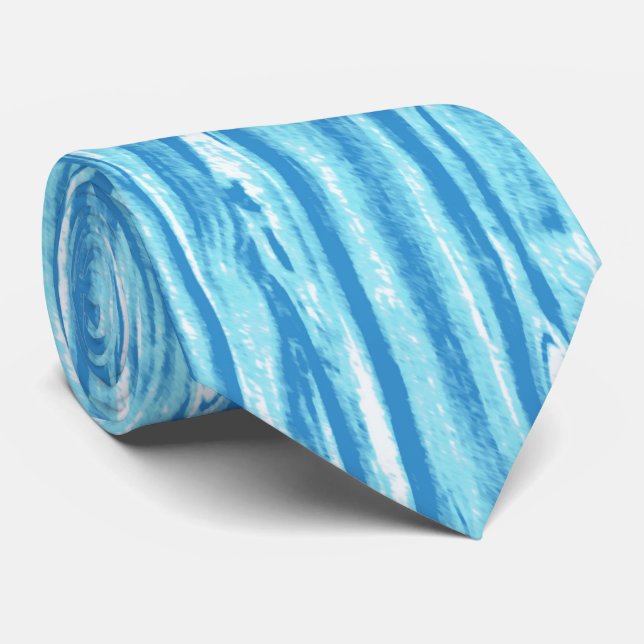 Corbata Patrón de la madera de deriva - azul oceánico y bl (Enrollado)