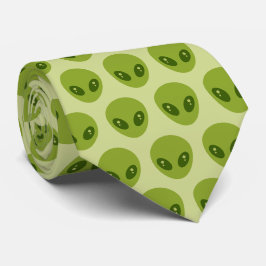 Corbata Patrón de las cabezas de Alien Verde Cuaderno