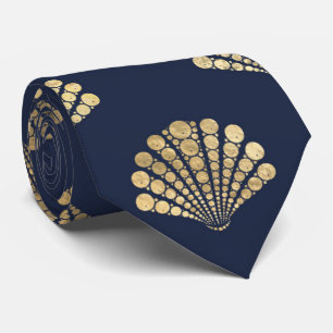 Corbata Patrón de las conchas marinas de la sirena amarill