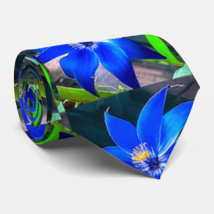 Corbata Patrón de las flores azules profundas
