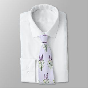 Corbata Patrón de lavanda de época- en lavanda