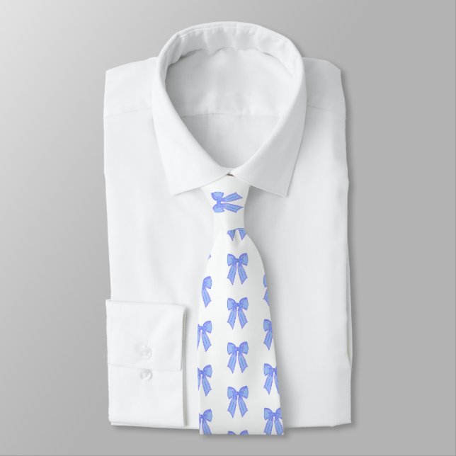 Corbata Patrón de lazo azul (Atado)