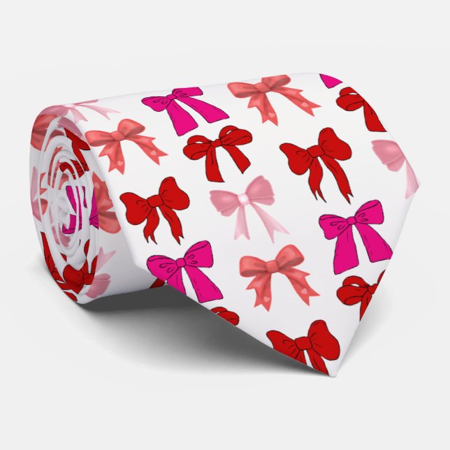 Corbata patrón de lazo rosa (Enrollado)