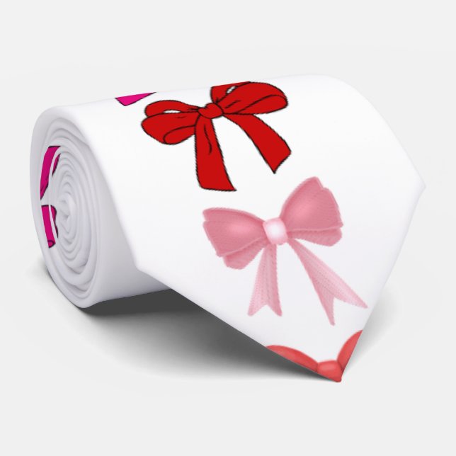 Corbata patrón de lazo rosa (Enrollado)