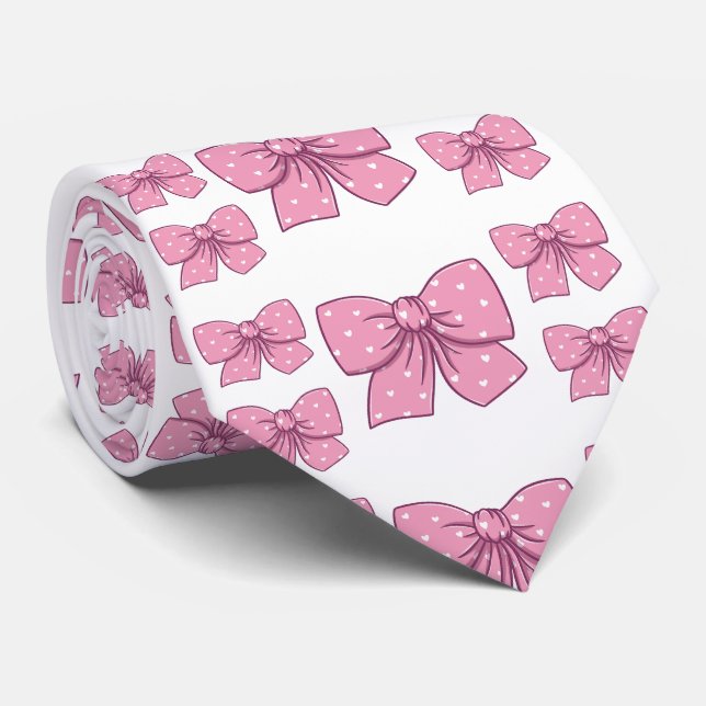 Corbata patrón de lazo rosa (Enrollado)
