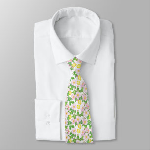 Corbata Patrón de lemas florales rosas